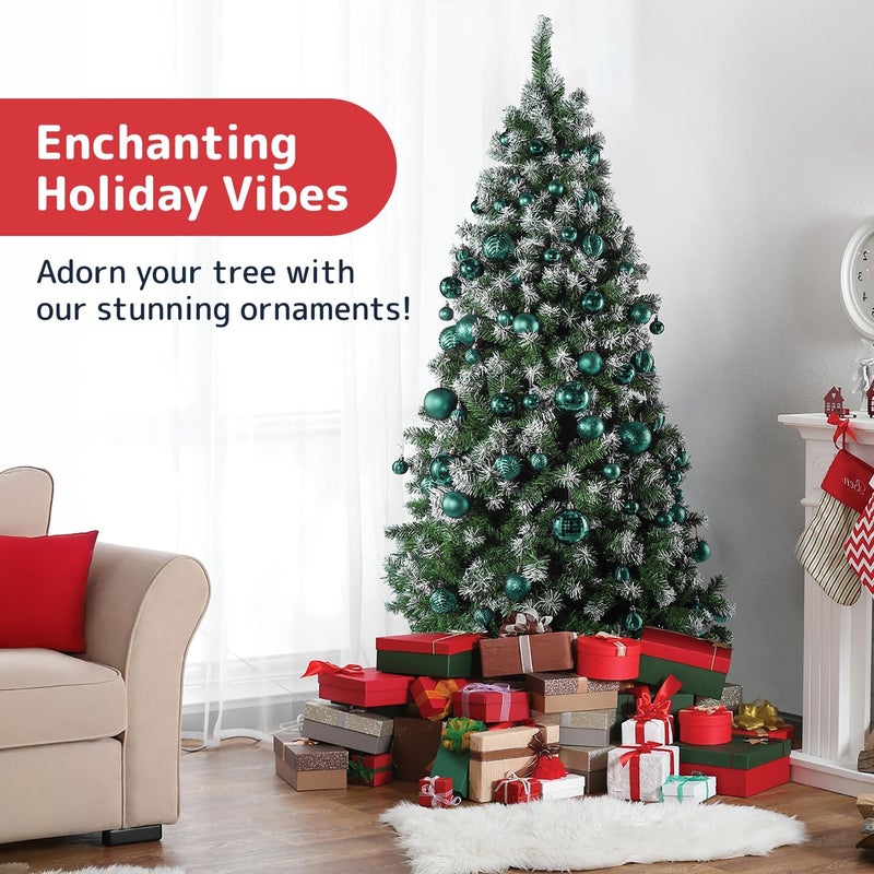Prextex 36-Pieces Christmas Ornaments Set - Shatterproof, Festive Olive Green Christmas Tree Balls Decorations in 3 Sizes and 6 Styles with Hanging Loops for Tree, Wreath, Dazzling Holiday Party Decor - Image 2